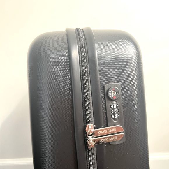 Roberto Cavalli Black Logo Hardshell Carry-On Suitcase Luggage NWT $550 - Picture 10 of 14